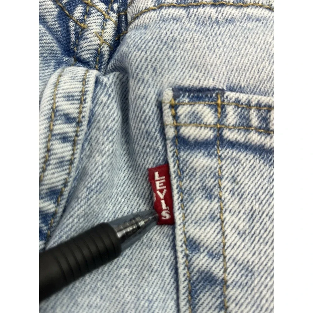 Levis 514 Premium Big E Jeans Mens 30x30 Light Wash Denim Straight Fit Mid Rise